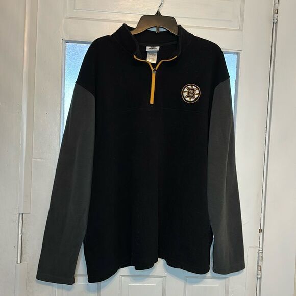 NHL Boston Bruins Women’s Black Gray and Yellow Pullover Fleece Jacket 2XL - Picture 1 of 7